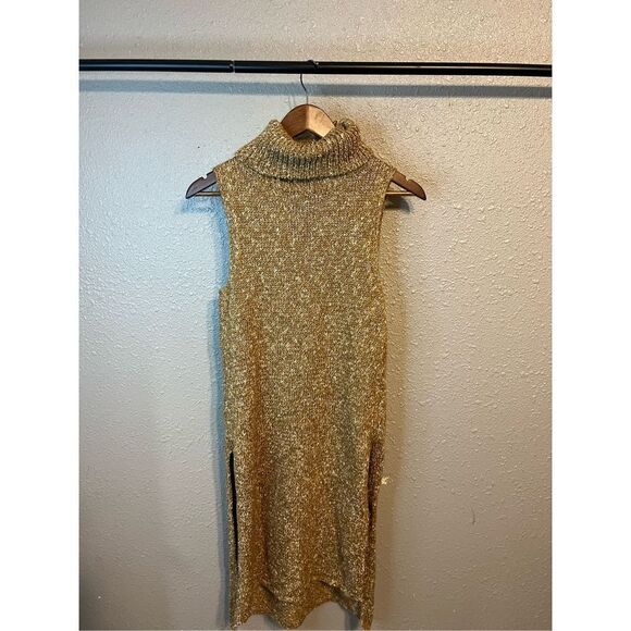 Anthropologie Women’s Brown Flowy Maxi Knit Tunic Sweater Sleeveless Size XS - Picture 1 of 5